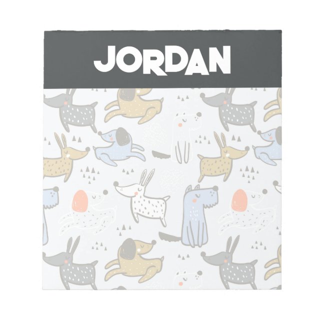 Bloco De Notas Padrão de Cachorro de Portão Bonito (Frente)