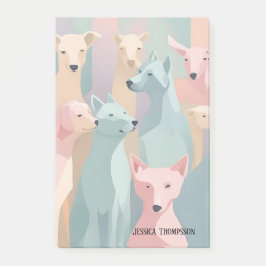 Bloco De Notas Padrão de Cachorro Pastel Cores Ilustração Minimal
