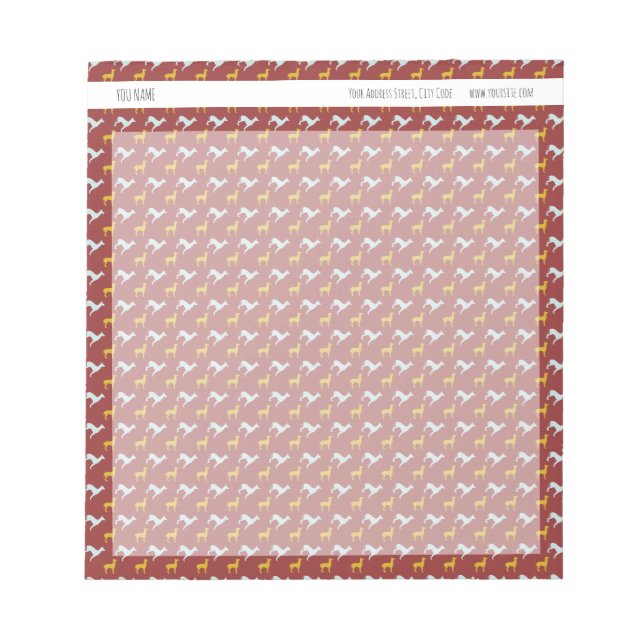 Bloco De Notas Padrão de Cães Ano-Cão Notepad Personalizado (Frente)