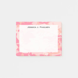 Bloco De Notas Padrão de Camuflagem Rosa e Pêssego Monograma