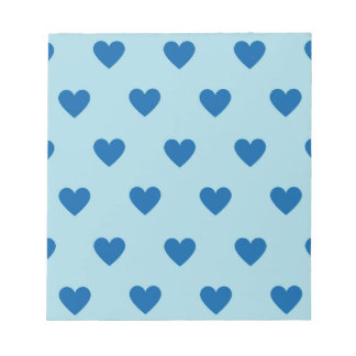Bloco De Notas Padrão de Coração Simples Azul