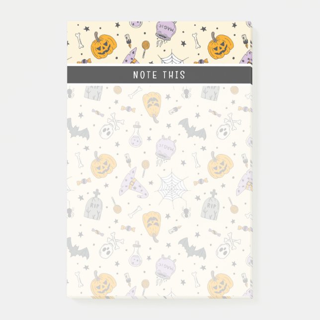 Bloco De Notas Padrão de Dia das Bruxas Bonito (Frente)