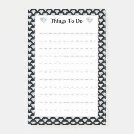 Bloco De Notas Padrão de diamante elegante Coisas a Fazer