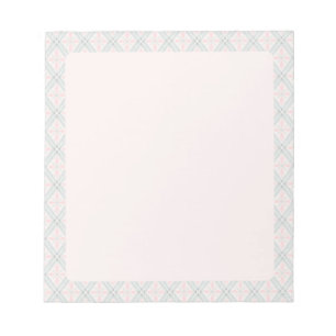 Bloco De Notas Padrão de diamante pastel verde e rosa