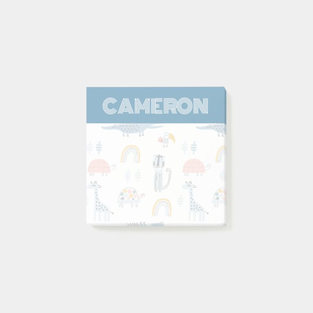 Bloco De Notas Padrão de Diversão de Animais de Doodle (Frente)