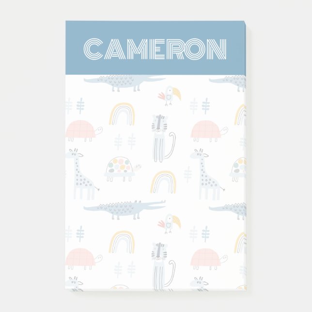 Bloco De Notas Padrão de Diversão de Animais de Doodle (Frente)