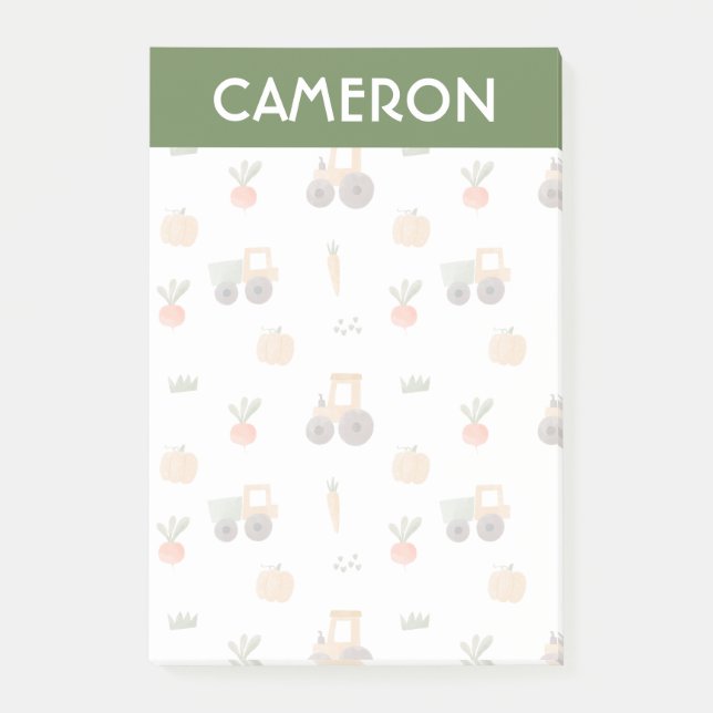 Bloco De Notas Padrão de Diversão de Aquarela do Jardim fazenda (Frente)