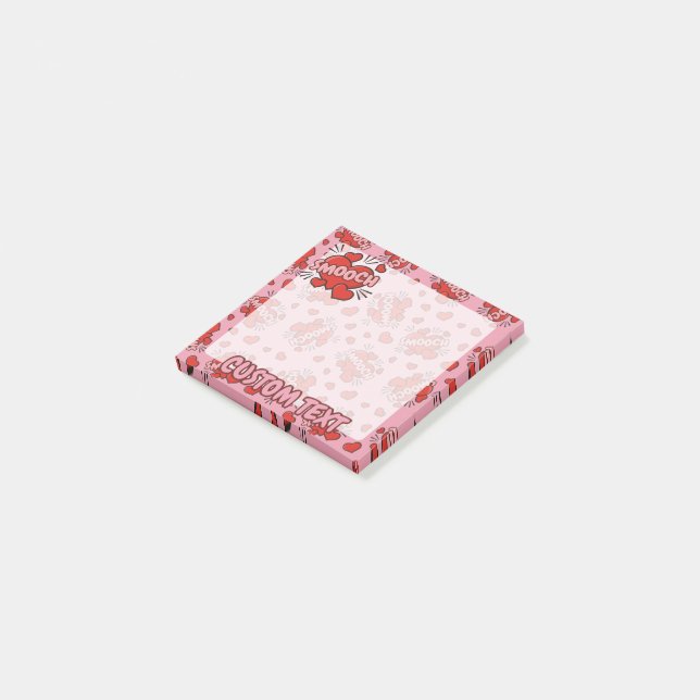 Bloco De Notas Padrão de Efeito de Som em Quadrinhos de Beijo (Inclinado)