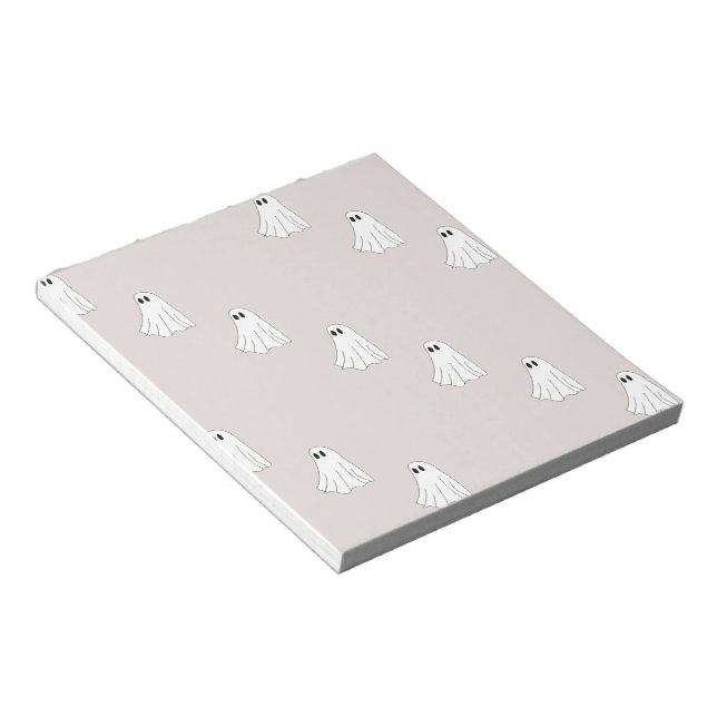 Bloco De Notas Padrão de Fantasma Pastel Fofo (Inclinado)