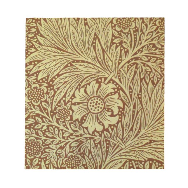 Bloco De Notas Padrão de Flor Antiga Marigold de William Morris (Frente)