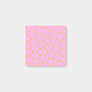 Bloco De Notas Padrão de Flor de Hippie Cor-de-Rosa-Cor-de-Pré-Pi