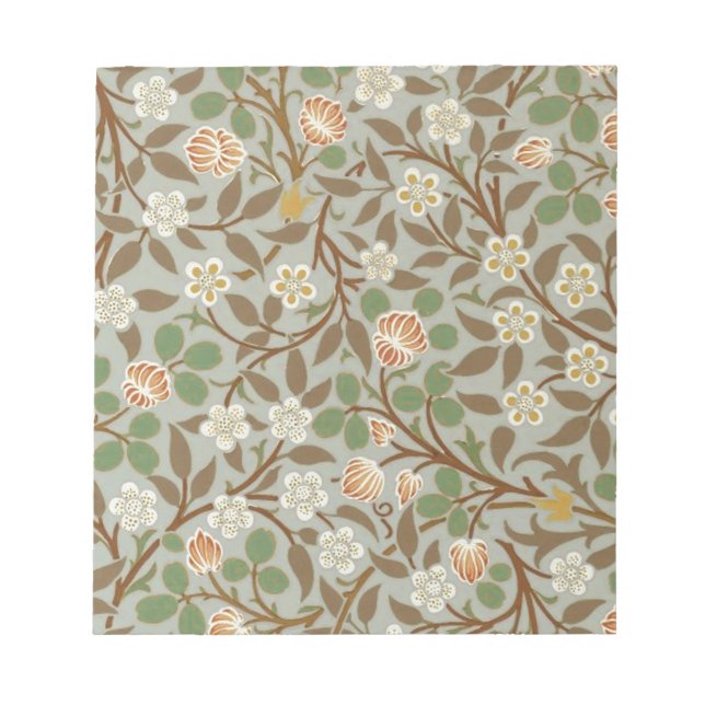 Bloco De Notas Padrão de Flor de Trevo de William Morris (Frente)