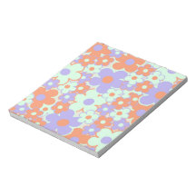 Padrão de Flor Y2K 70s - Verso Púrpura Laranja Azu