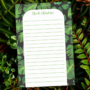 Bloco De Notas Padrão de Folha Monstera Tropical PERSONALIZADO Vi