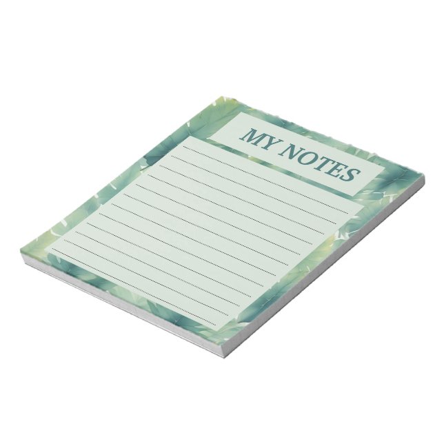 Bloco De Notas Padrão de Folhas Tropicais de Aquarela (Invertido)