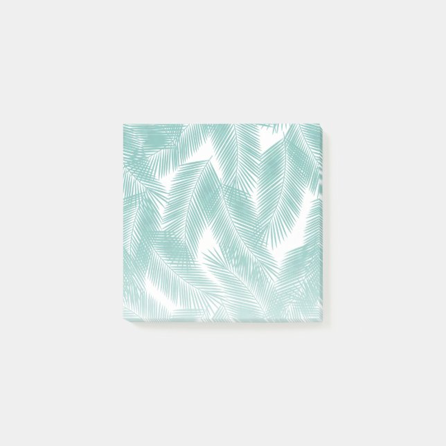 Bloco De Notas Padrão de Folhas Tropicais Verdes (Frente)