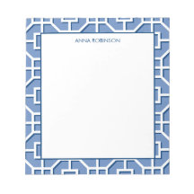 Padrão de Frete Branco e Azul Chinoiserie