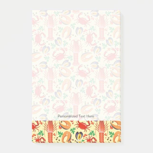 Bloco De Notas Padrão de frutos do mar (Frente)