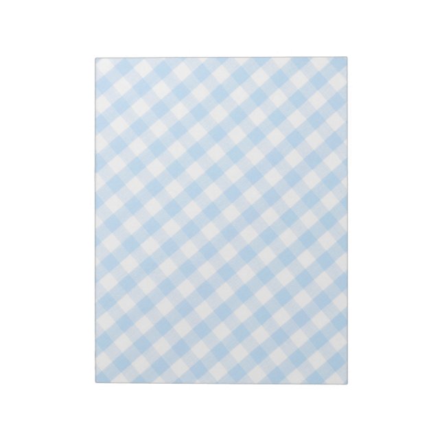 Bloco De Notas Padrão de gingham azul claro (Invertido)