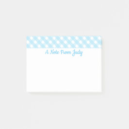 Bloco De Notas Padrão de Gingham Azul Pastel