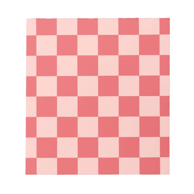 Bloco De Notas Padrão de Gingham Vermelhos Rosa Verificado (Frente)