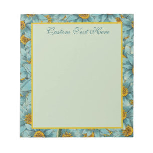 Bloco De Notas Padrão de girassol amarelo-amarelado Elegante