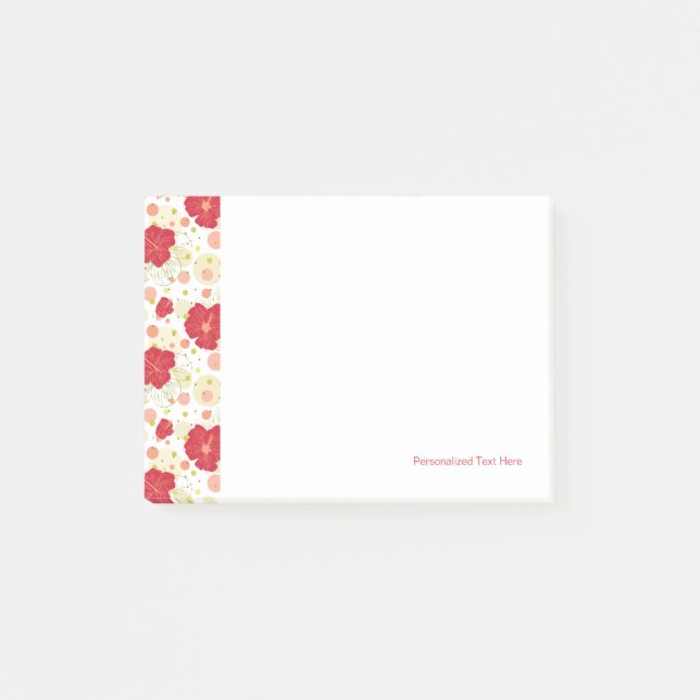 Bloco De Notas Padrão de Hibiscus Desenhado à Mão (Frente)