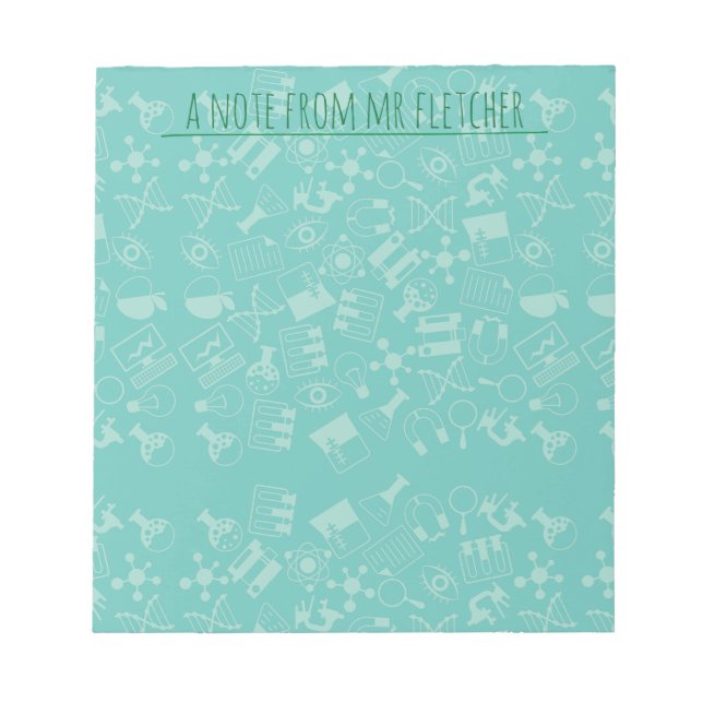 Bloco De Notas Padrão de ícones de ciência personalizados (Frente)