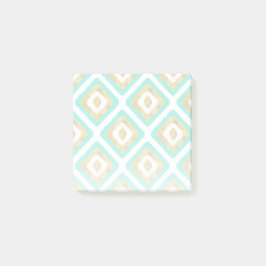 Bloco De Notas Padrão de Ikat Chic Dourado e Turquoise
