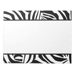 Bloco De Notas Padrão de impressão de zebra preto e branco em neg