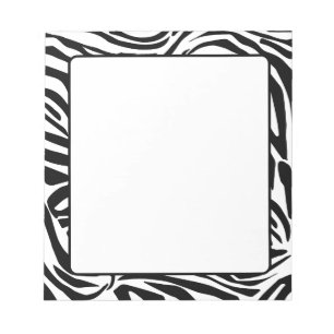 Bloco De Notas Padrão de impressão de zebra preto e branco em neg