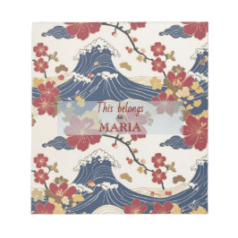 Bloco De Notas Padrão de Kimono Japonês Elegante Personalizado
