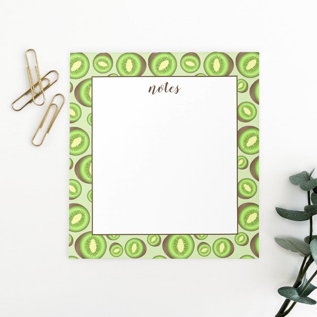 Bloco De Notas Padrão De Kiwis Verde E Castanho Com Texto Persona (Criador carregado)