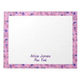 Bloco De Notas Padrão de lavanda cúbico cor de água rosa