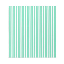 Bloco De Notas Padrão de Listras Brancas Aquamarine