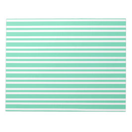 Bloco De Notas Padrão de Listras Brancas Aquamarine