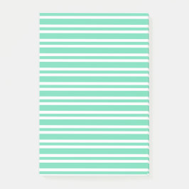 Bloco De Notas Padrão de Listras Brancas Aquamarine