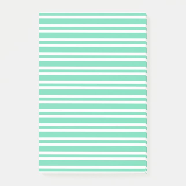 Bloco De Notas Padrão de Listras Brancas Aquamarine (Frente)