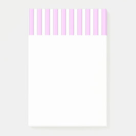 Bloco De Notas Padrão de Listras Brancas Rosa 4" x 6" Adesivos