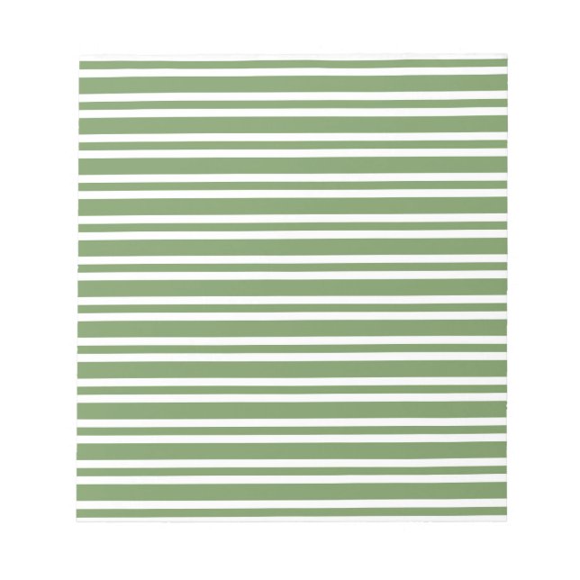 Bloco De Notas Padrão de Listras Brancas Verdes (Frente)