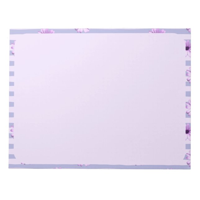 Bloco De Notas Padrão de listras de Pastel com a Daisies (Frente)