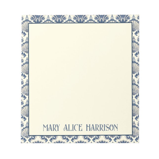 Bloco De Notas Padrão de marinho Azul e Cobra (Frente)