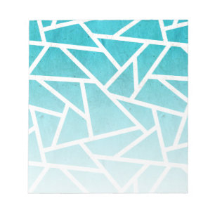 Bloco De Notas Padrão de mosaico azul-esverdeado e branco