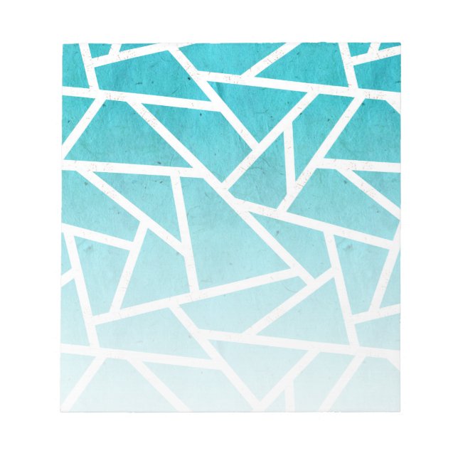 Bloco De Notas Padrão de mosaico azul-esverdeado e branco (Frente)