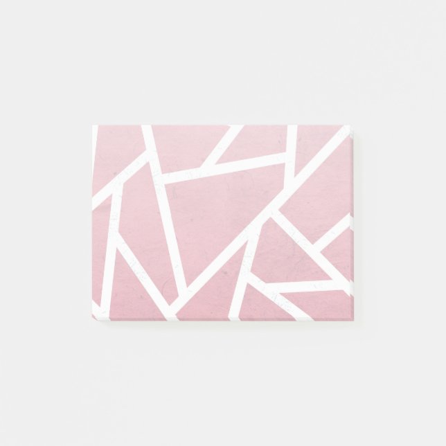 Bloco De Notas Padrão de mosaico branco e coral (Frente)
