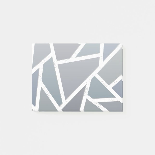 Bloco De Notas Padrão de mosaico de cinza azul (Frente)