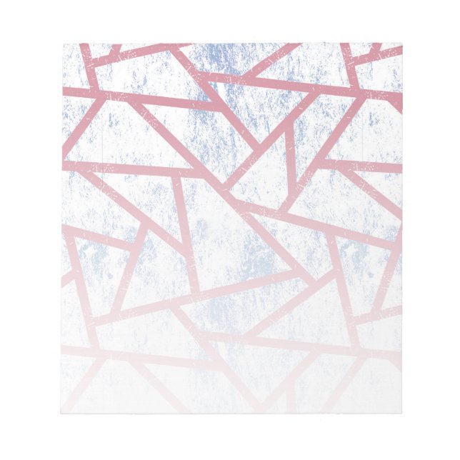 Bloco De Notas Padrão de mosaico rosa e azul (Frente)