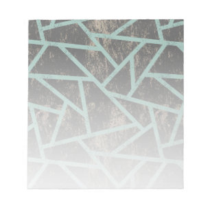 Bloco De Notas Padrão de mosaico verde-claro e cinza