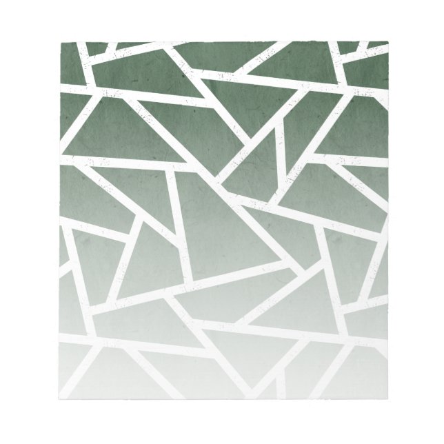 Bloco De Notas Padrão de mosaico verde e branco (Frente)