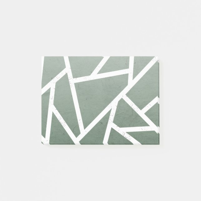 Bloco De Notas Padrão de mosaico verde e branco (Frente)